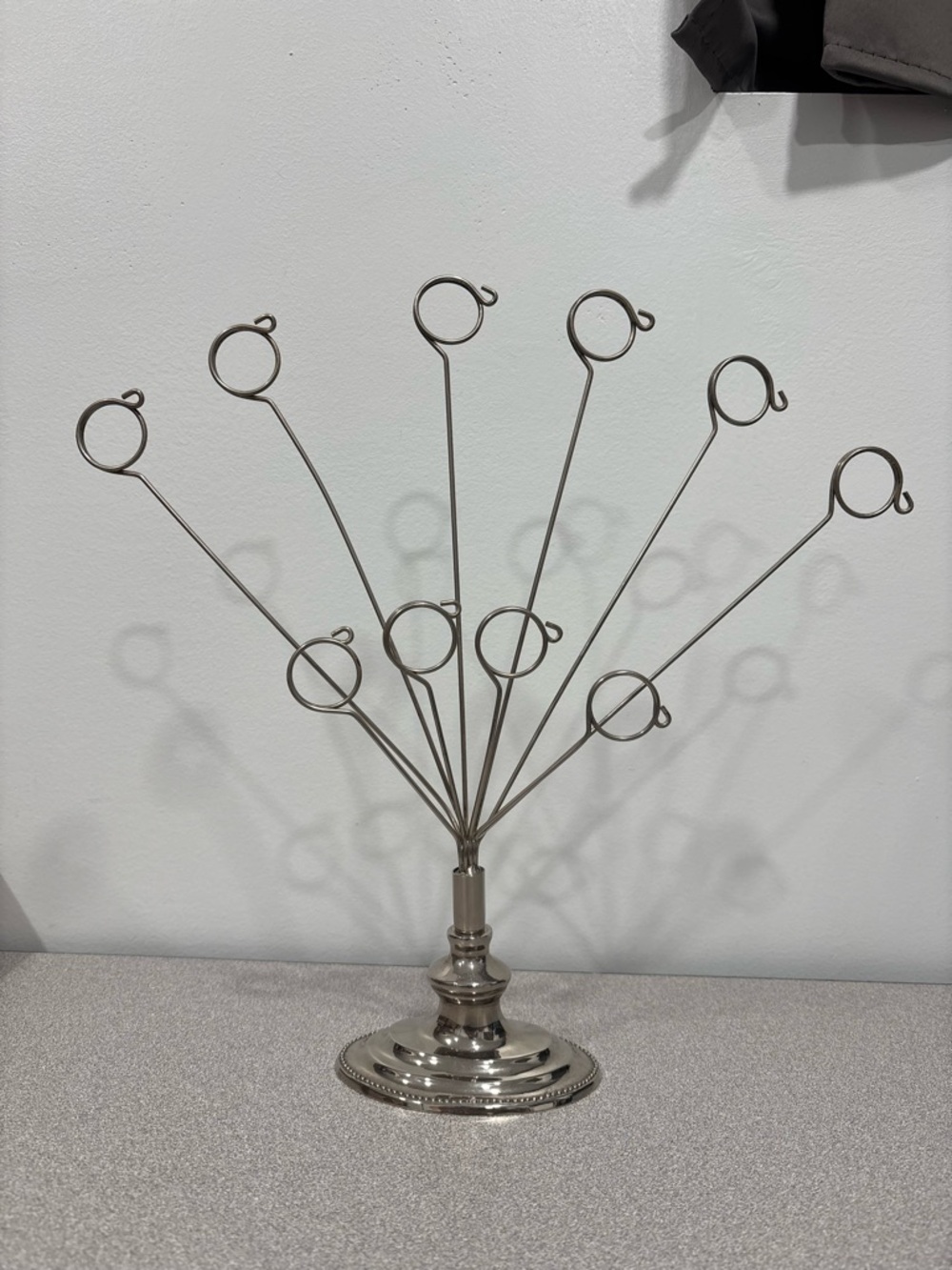 Godinger Silver Tone Photo/Note Stand with Blue Velvet Base